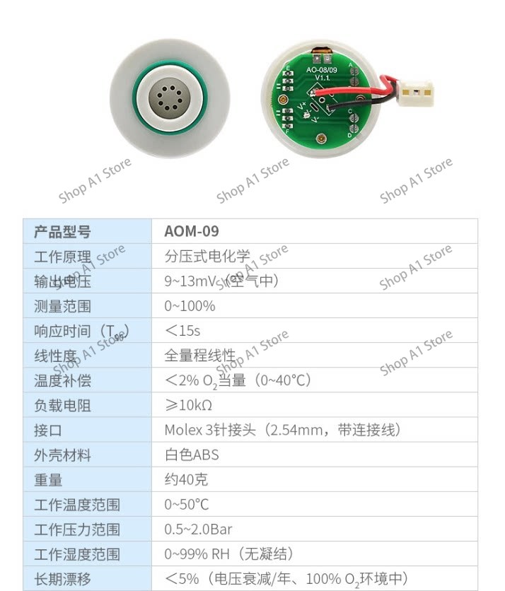 Oxygen Sensor Cell Replacement - مستشعر الأكسجين AOM-09 يحل محل مسبار