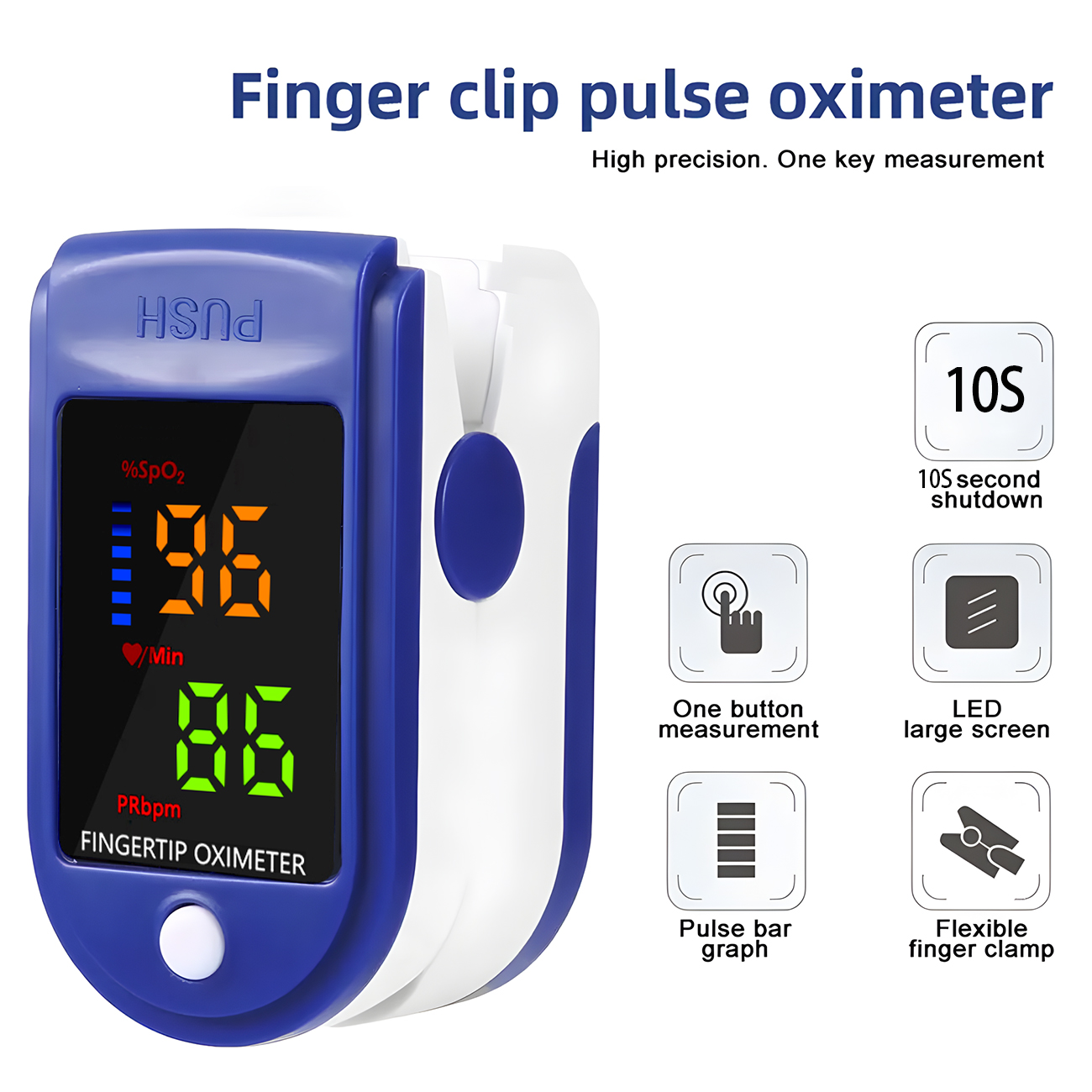 Oxygen Saturation Monitor Fingertip - مقياس التأكسج الرقمي لنبض الإصبع TFT