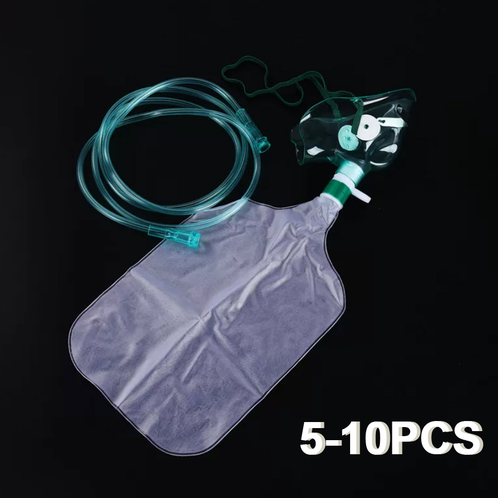 Oxygen Mask Reservoir Bag Adult - 5-10 قطع من أقنعة الأكسجين عالية