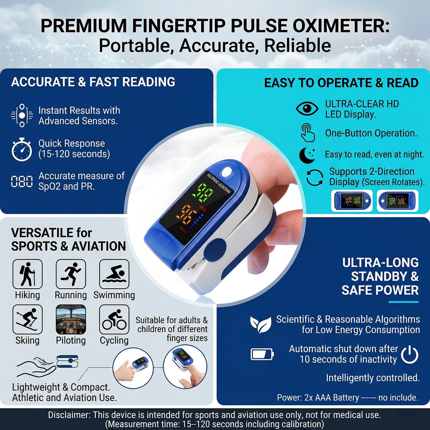 جهاز قياس الأكسجين المحمول للإ - مراجعة Oxygen Saturation Monitor Fingertip وسعره