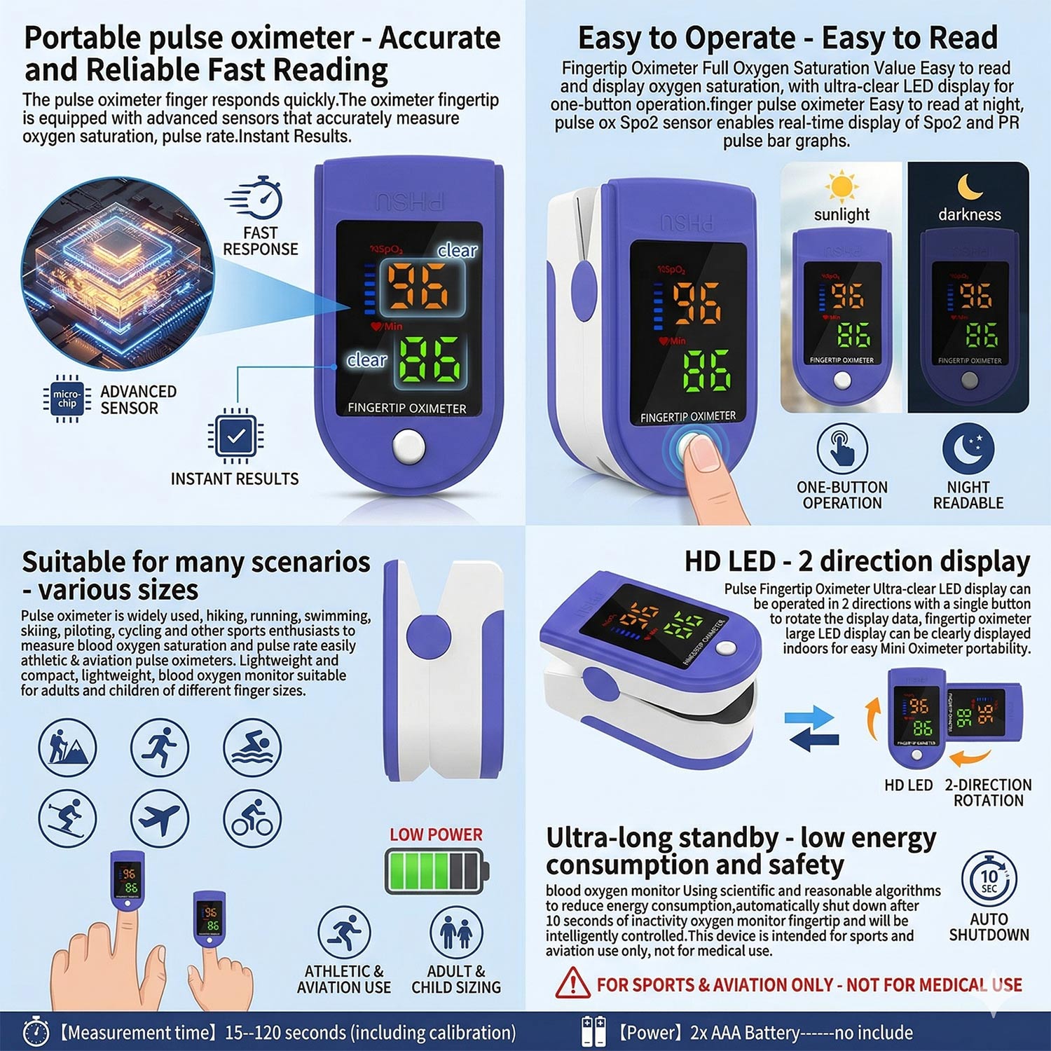 جهاز قياس الأكسجين المحمول للإ - مراجعة Oxygen Saturation Monitor Fingertip وسعره