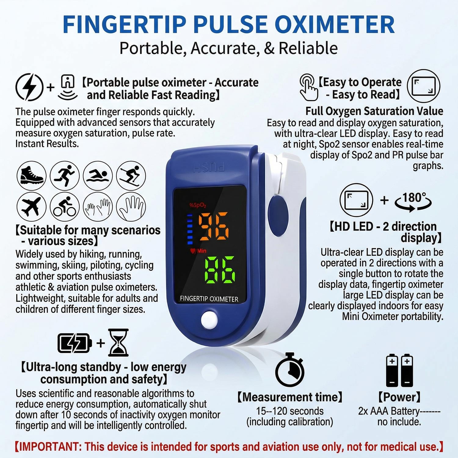 مقياس حرارة طبي للجبهة، جهاز ق - مراجعة Oxygen Saturation Monitor Fingertip وسعره